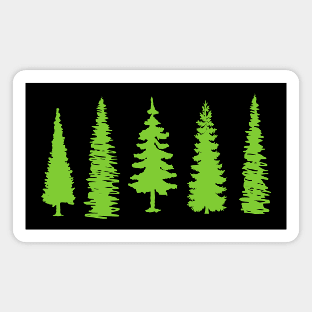 Nature Lovers Trees Silhouettes Magnet by PallKris